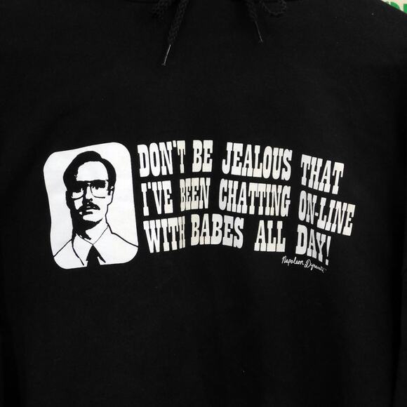 VTG Y2K Napoleon Dynamite Kip Chatting Online With Babes Hoodie Size XL - Picture 5 of 5